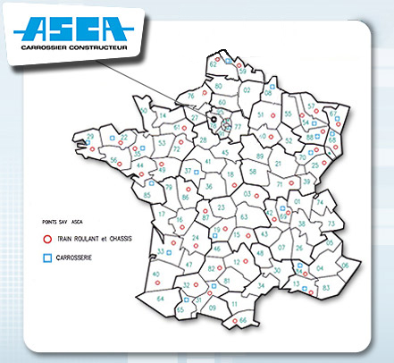 Carte de France des services apr&egrave;s-vente